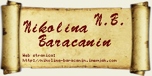 Nikolina Baračanin vizit kartica